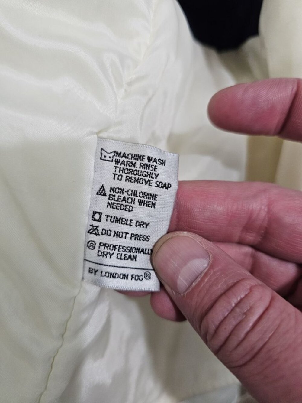 London Fog Mens XL Long Limited Edition Jacket White Navy Gorpcore Archival Rare - Picture 5 of 9